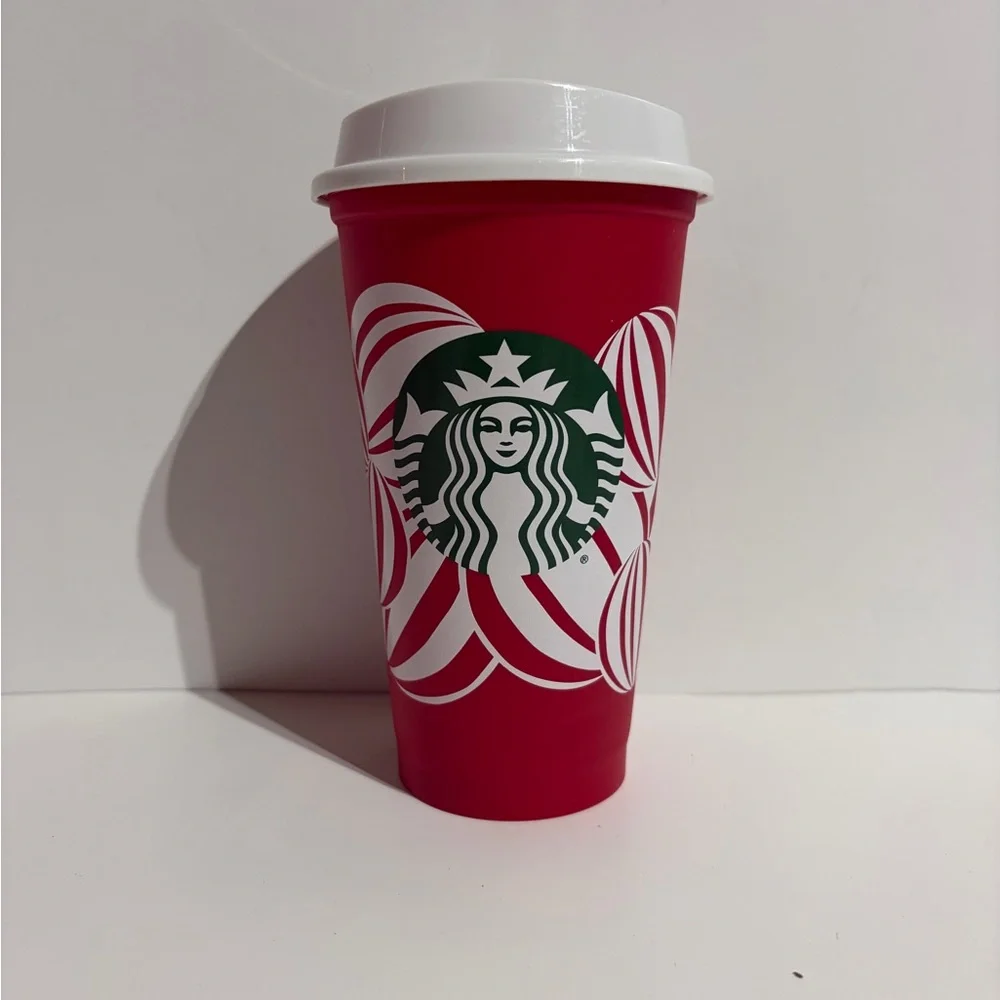 NEW Starbucks Holiday 2024 Red Cup Day Reuse Plastic Hot Cup Lid Christmas 16oz